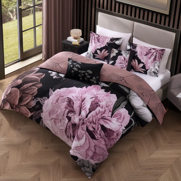 Bebejan Midnight Meadow Reversible Queen Comforter Set - Picture 3 of 4